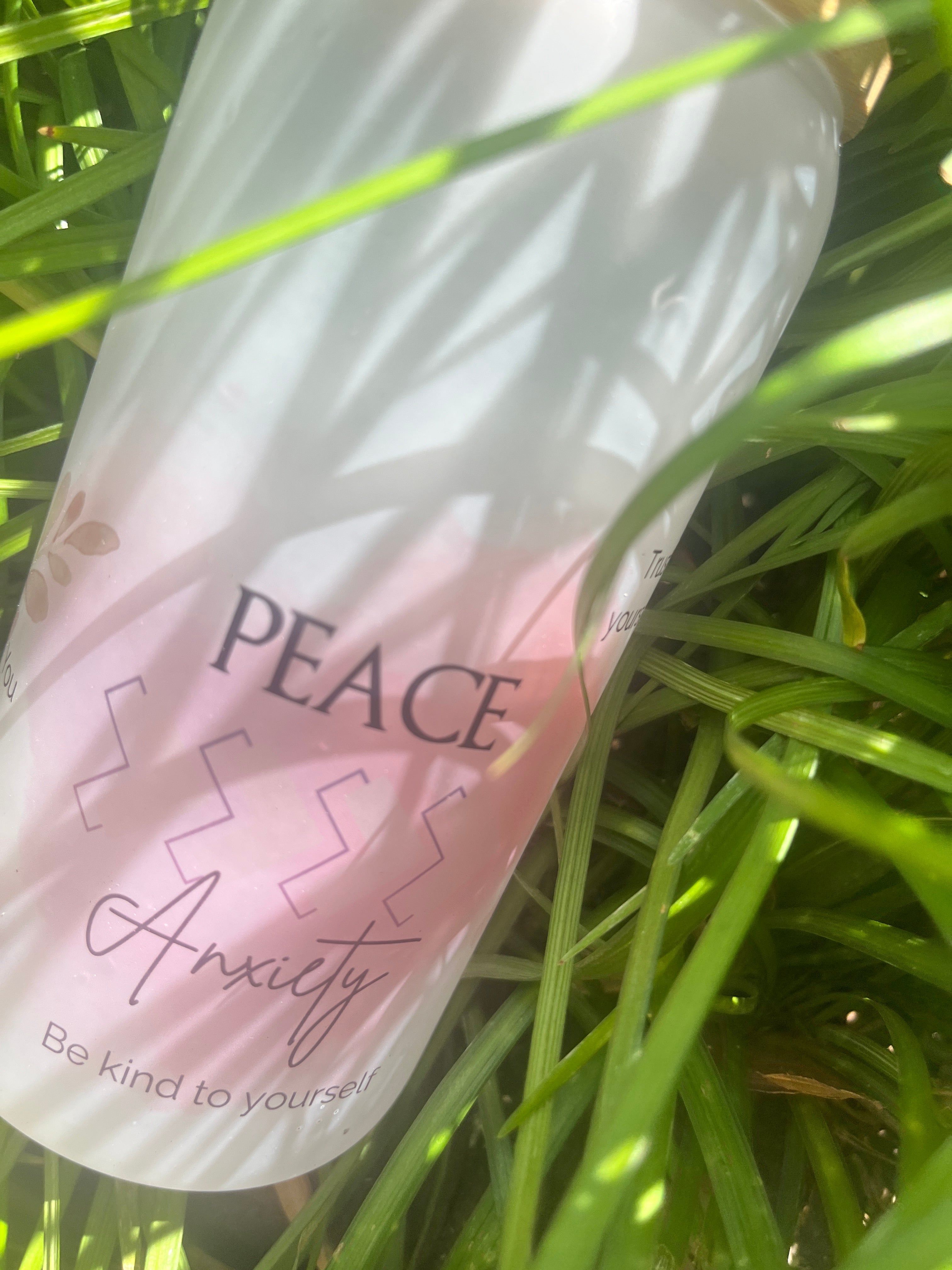 Peace over Anxiety Frosted Tumbler with Bamboo lid