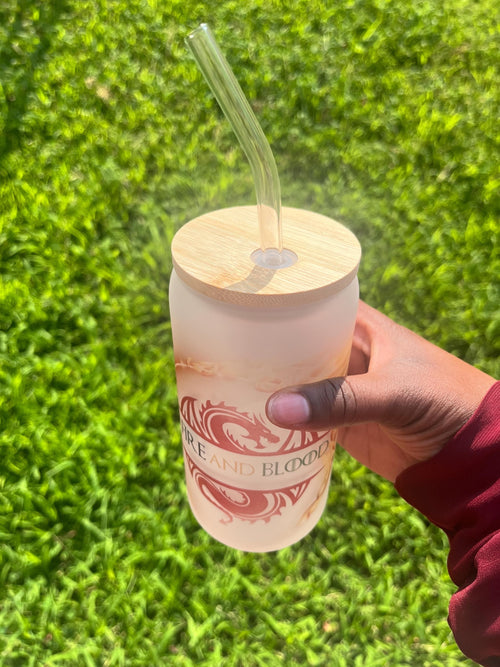 Blood and Fire Dragon Frosted Tumbler
