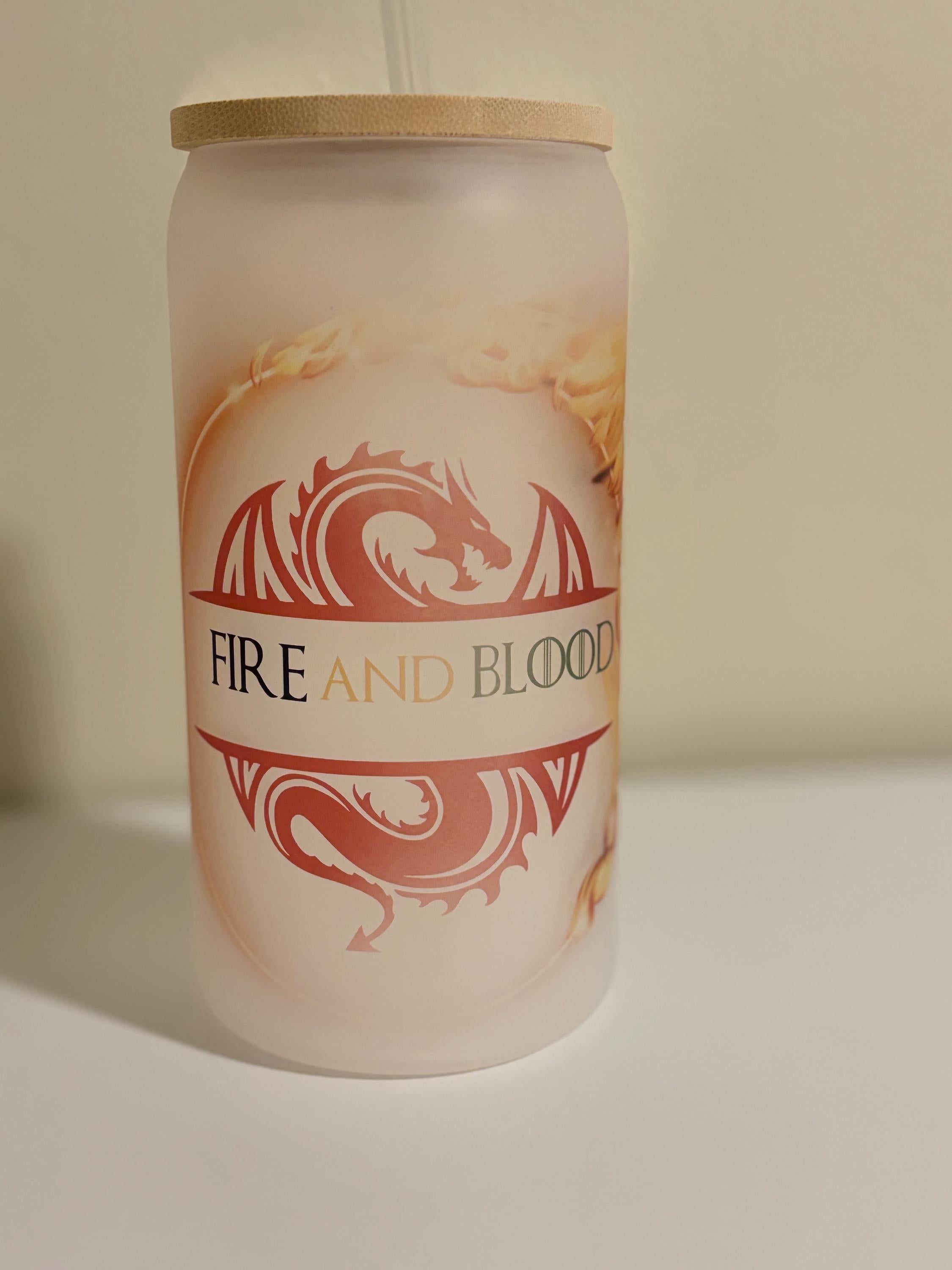 Blood and Fire Dragon Frosted Tumbler