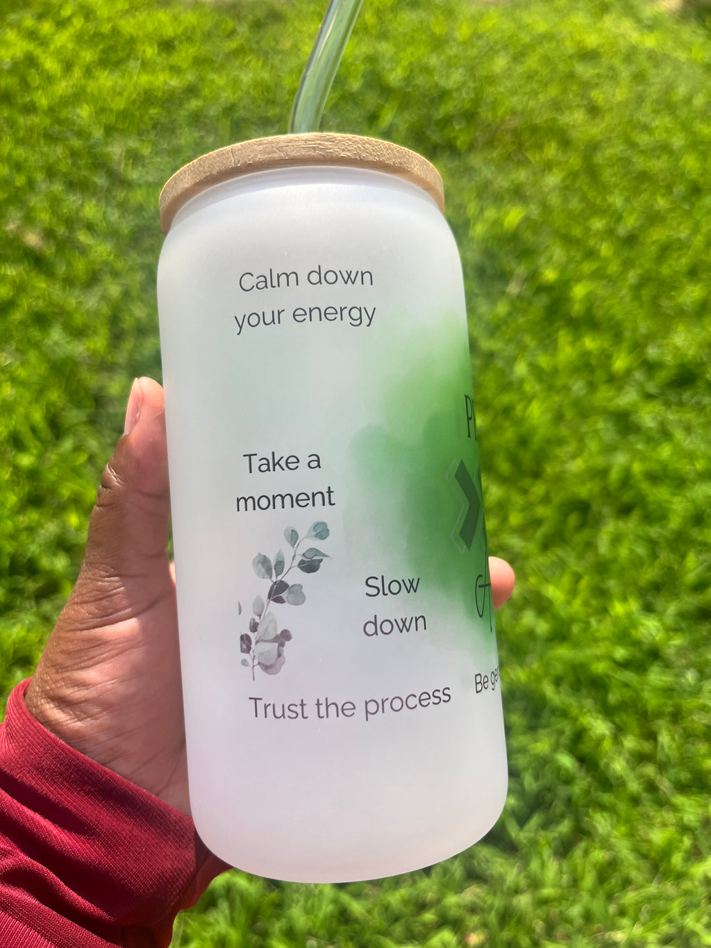 Peace over Anxiety Frosted Tumbler with Bamboo lid